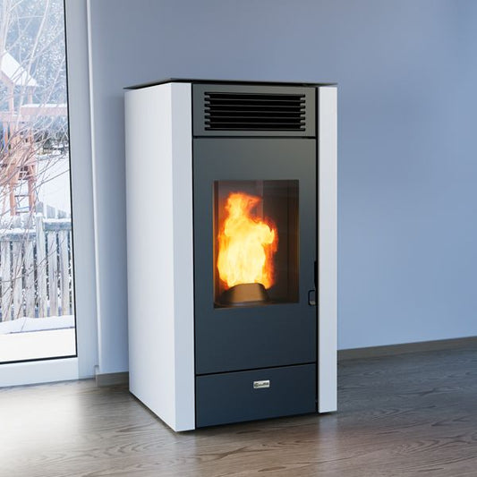 Estufa de pellet 12kW blanco Stove Canadian