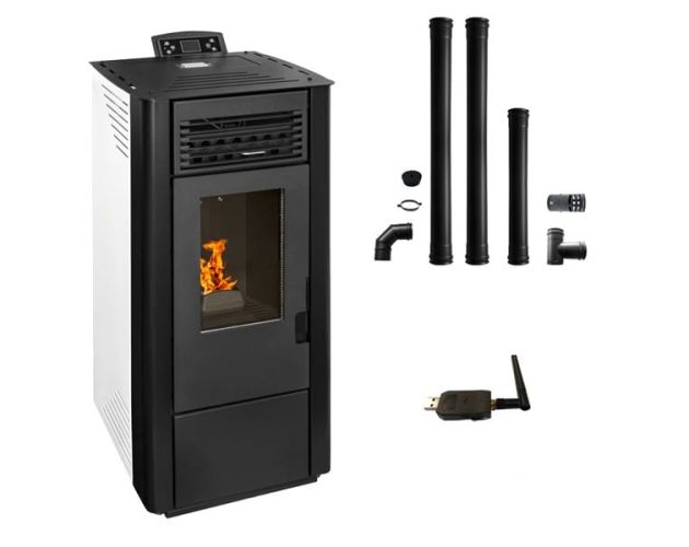 Estufa de pellets Andromeda + kit de instalacion + Wi-Fi | 9 kw A+