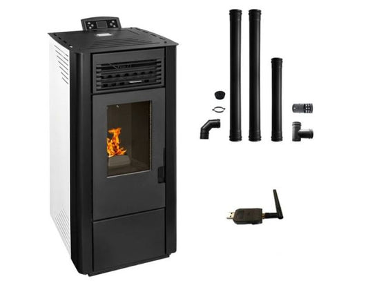 Estufa de pellets Andromeda + kit de instalacion + Wi-Fi | 9 kw A+