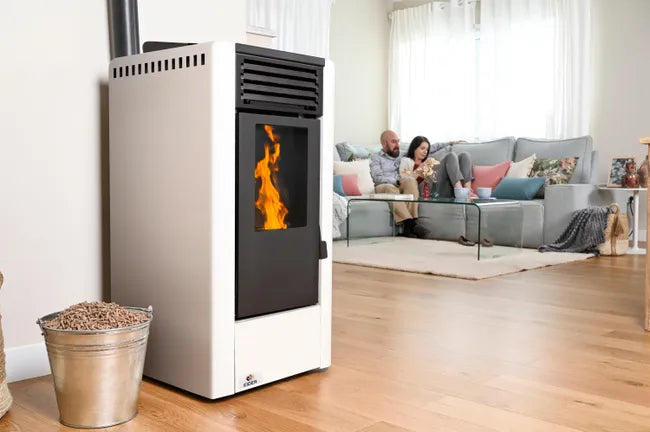 Estufa de pellet AURUM 10 kW blanco WIFI